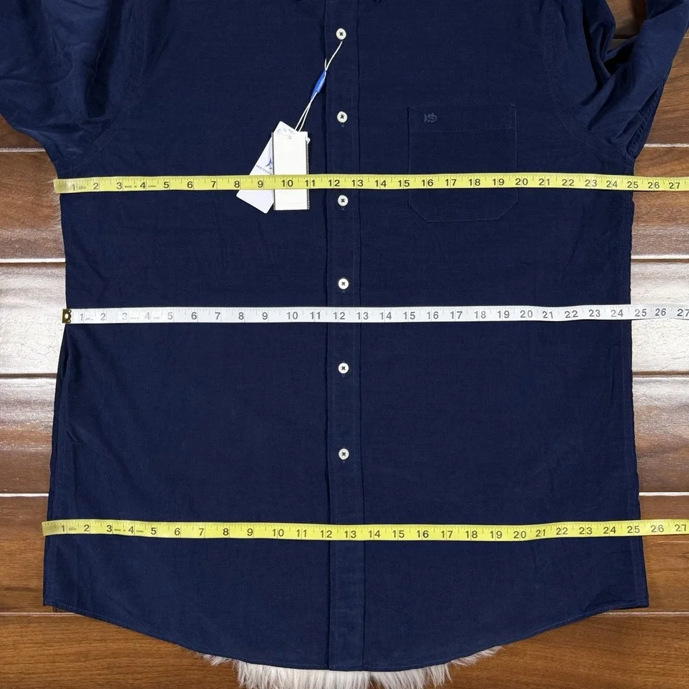 Southern Tide Size XL Blue Lightweight Bedford Cord Long Sleeve‎ Sport Shirt